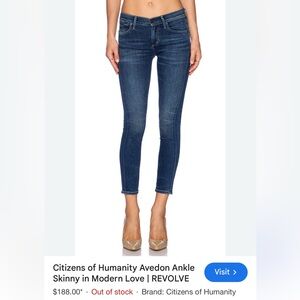 Citizens of Humanity Dark Blue Cropped Jeans